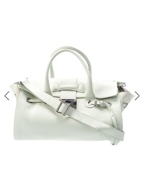 Jimmy Choo Pale Mint Leather Satchel with Detachable Strap